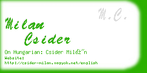 milan csider business card